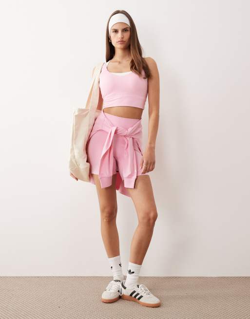adidas Performance – Three Stripes Studios – Różowy top z paskami, 3 z 4