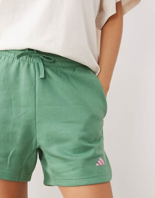 adidas Performance - Three Stripes Studios - Short en jersey - Vert et rose, 4 de 5