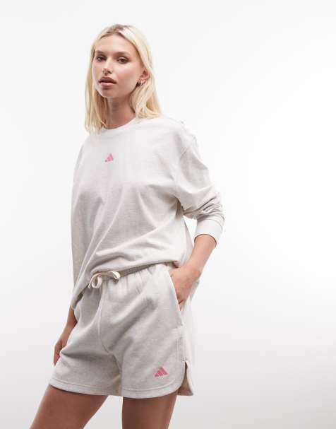 adidas Performance Three Stripes Studios shorts in white and pink - view 1
