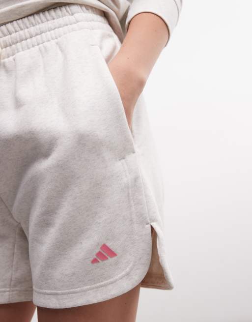 adidas Performance Three Stripes Studios shorts in white and pink, 2 of 5