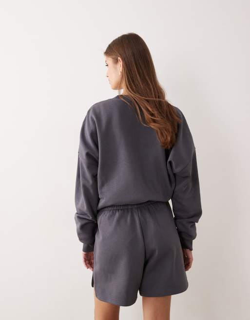 adidas Performance - Three Stripes Studios - Skiferblå jerseyshorts, 5 af 5