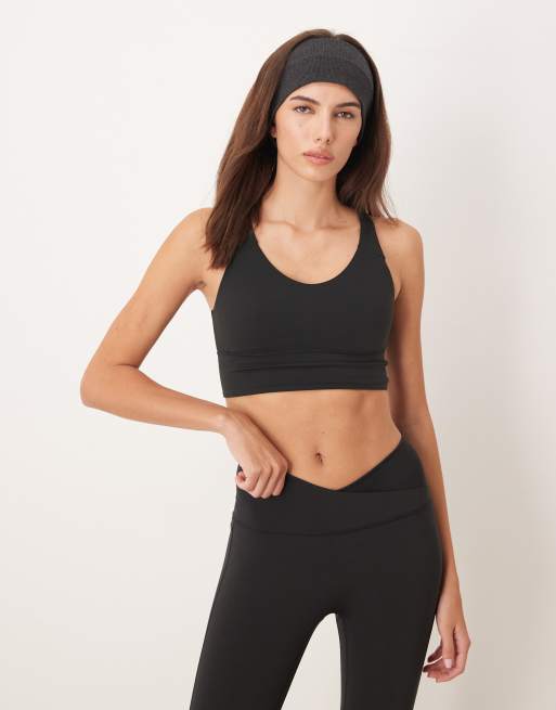 adidas Performance Three Stripes Studios strap top in black, 4 of 4