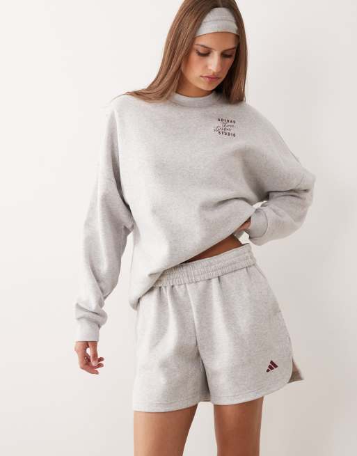 adidas Performance Three Stripes Studios sweatshirt in grey
