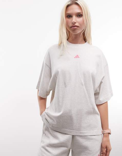 adidas Performance - Three Stripes Studios - T-shirt bianca e rosa con grafica - view 1