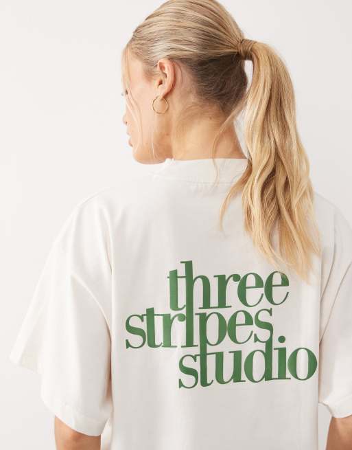 adidas Performance - Three Stripes Studios - T-shirt - Blanc et vert, 3 de 4