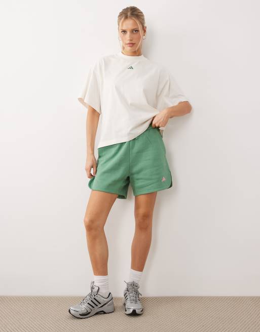 adidas Performance Three Stripes Studios t-shirt in white and green, 2 of 4