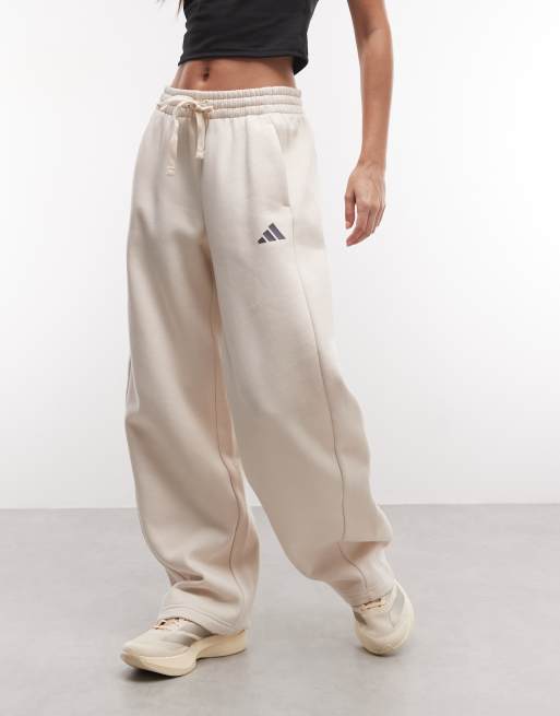 adidas Performance Three Stripes Studios track pants in cream, 3 of 5