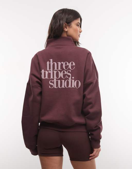 adidas Performance Three Stripes Studios Tracktop in Burgundy , 4 of 4