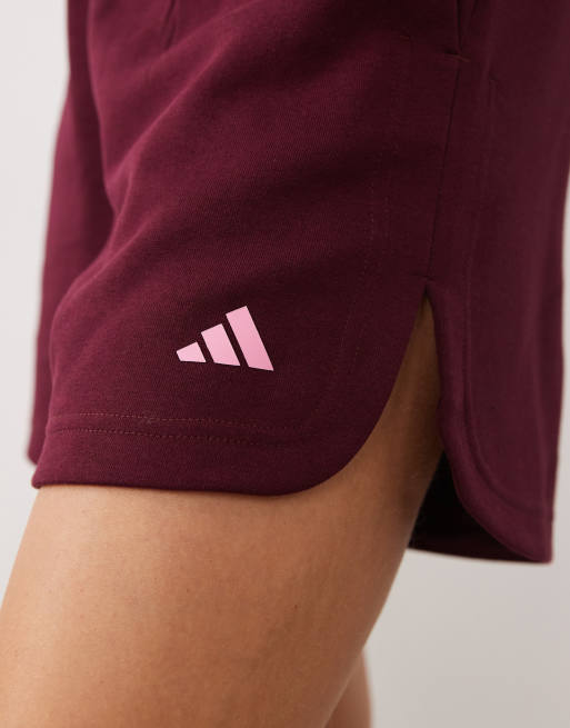 adidas Performance – Three Stripes Studios – Vinröda och rosa jersey-shorts, 5 av 5