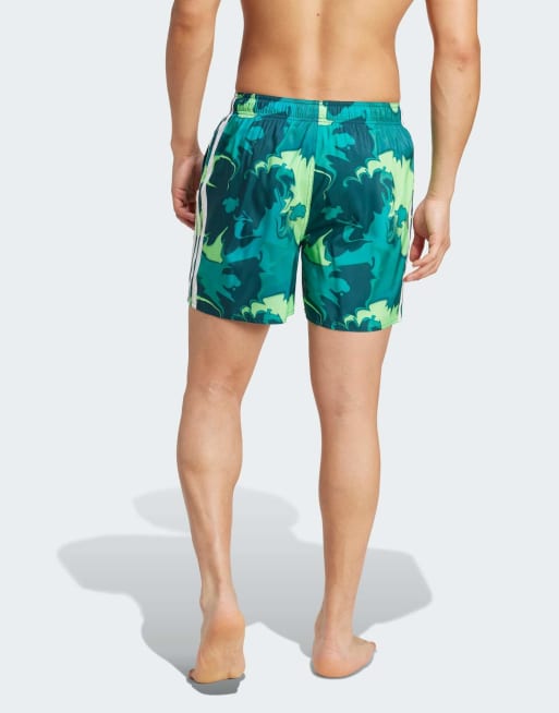 adidas Performance Tie-dye swim shorts 5-inch in aurora ivy / white, 2 of 4