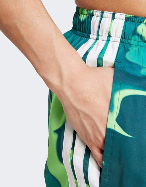 adidas Performance Tie-dye swim shorts 5-inch in aurora ivy / white, 4 of 4