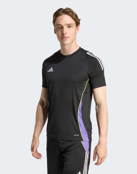 adidas performance Tiro 24 jersey in black / purple rush