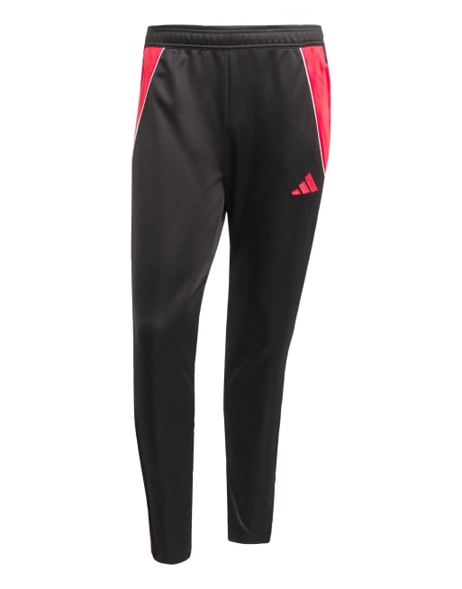 adidas Performance - Tiro 24 - Pantaloni slim sportivi colore nero/rubino puro