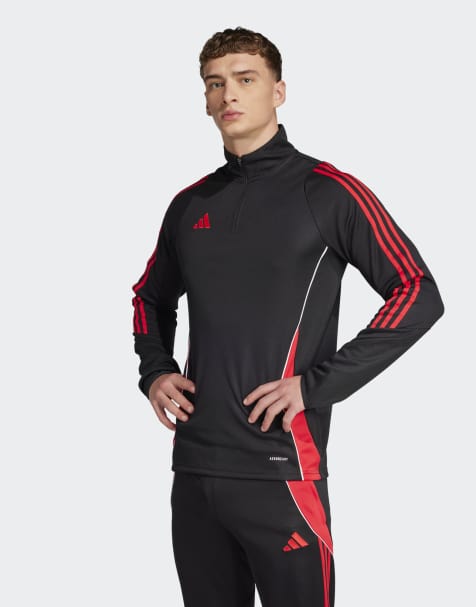 adidas performance – Tiro 24 – Svart och rubinröd träningstopp - view 1