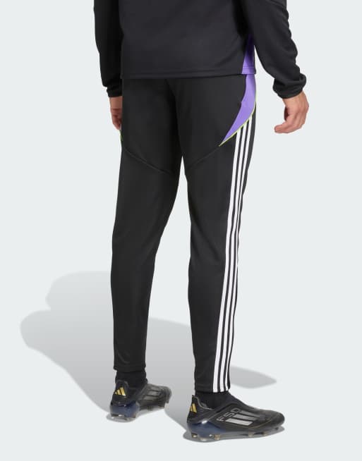 adidas performance – Tiro 24 – Svarta och lila, smala träningsbyxor, 4 av 4