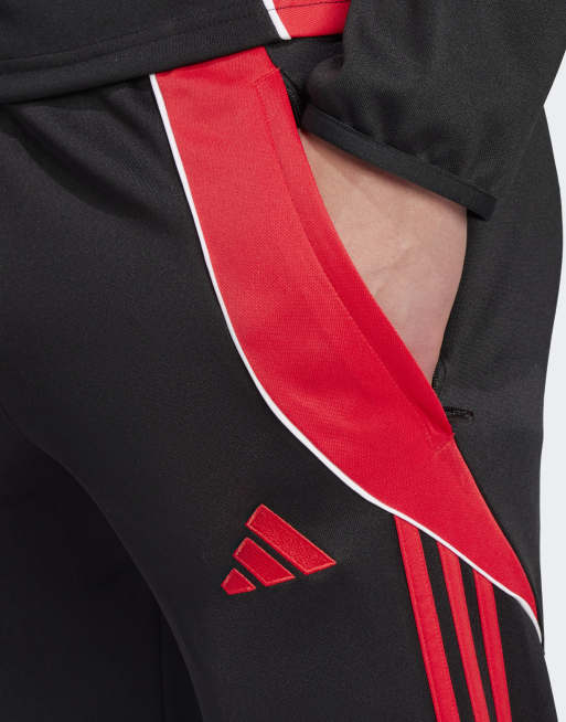 adidas performance – Tiro 24 – Svarta och rubinröda, smala träningsbyxor, 5 av 5