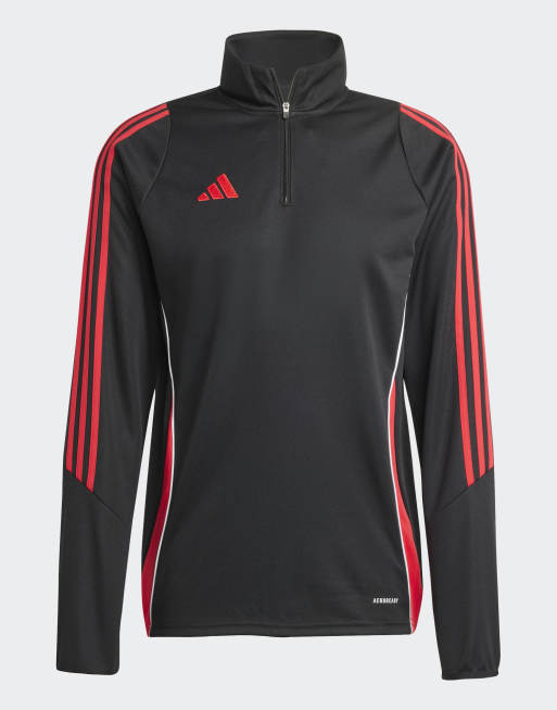 adidas performance Tiro 24 training top in black / pure ruby, 4 of 4