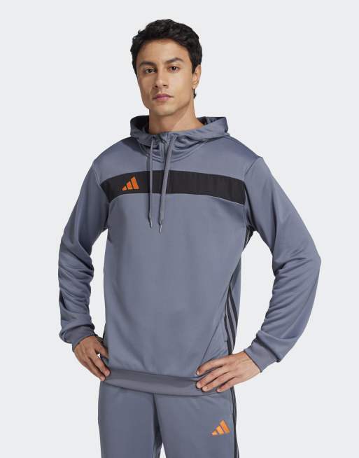 adidas Performance - Tiro 25 Essentials - Felpa con cappuccio color onice team / arancione super