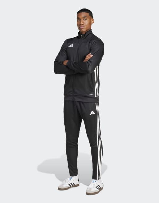adidas Performance - Tiro 25 Essentials - Sorte træningsbukser med hvide striber