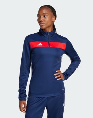 adidas Performance - Tiro 25 Essentials - Trainingsoberteil in Team Navy und Rot-Blau
