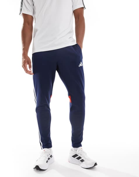 adidas performance Tiro 25 essentials winterized training pants in team navy blue 2 / red / white - view 1