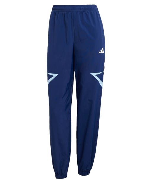 adidas Performance - Tiro Cut - Mørkeblå/lyseblå og blokfarvede bukser med manchetter og 3 striber, 2 af 4