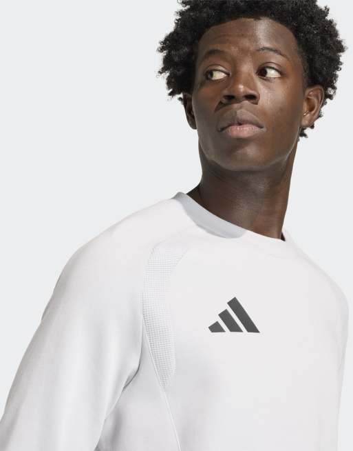 adidas performance - Tiro Travel - Felpa girocollo grigio chiaro e nero, 4 di 4