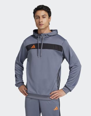 adidas Performance - Tiro 25 Essentials - Sweat à capuche - Onyx/orange-Noir