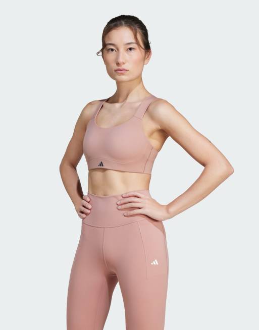 adidas Performance - Tlrd Impact Luxe - Reggiseno da allenamento a sostegno elevato color argilla caldo