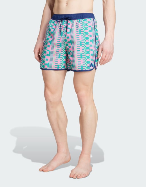 adidas performance Tom Daley swim shorts in lucid pink / dark blue