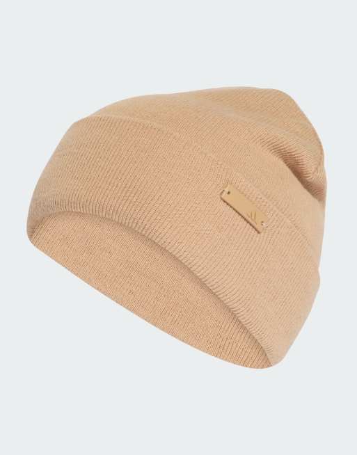 adidas performance Tonal beanie in warm sandstone