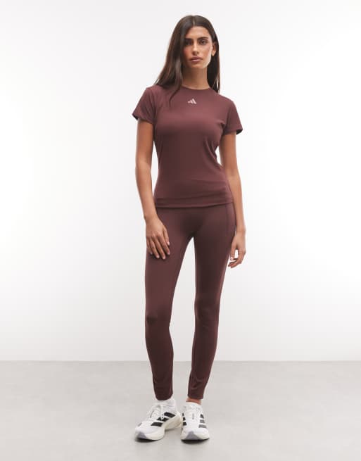 adidas Performance topp med tre ränder i burgundy, 2 av 4