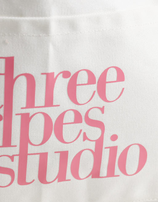 adidas performance tote bag in white and pink, 3 of 4