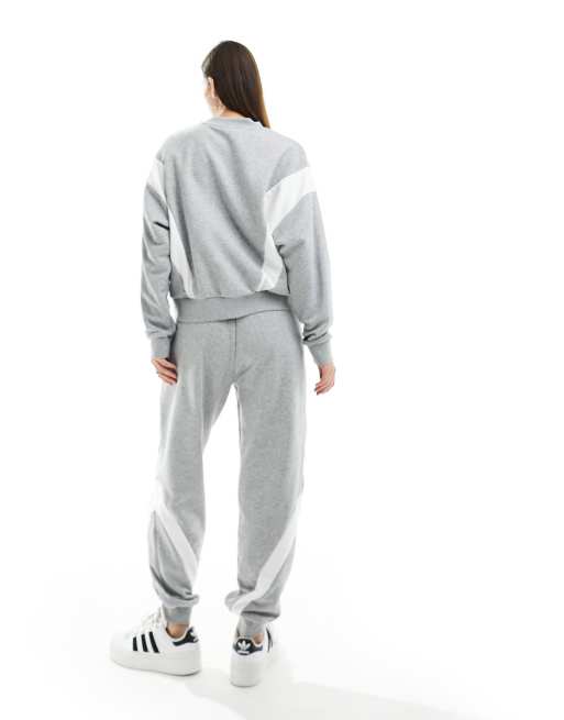 Grey and clearance white adidas tracksuit