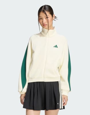 Adidas Donna Beige Giacca Sportiva Da Stadium - Immagine 4