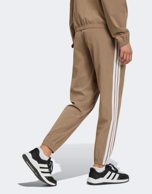 adidas performance Train essentials 3-stripes woven pants in khaki six, 2 of 4