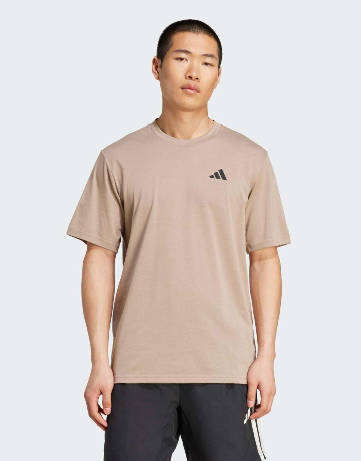 adidas performance Train essentials feelready training tee in chalky brown / black