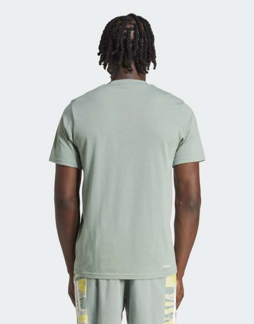 adidas performance Train Essentials Feelready training tee in silver green / white, 2 of 4
