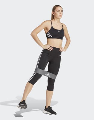 adidas Performance - Train Essentials - Legging court à taille haute et logo 3 bandes - Noir