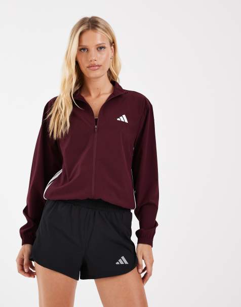 adidas Performance - Train Essentials - Veste d'échauffement tissée à 3 bandes - Bordeaux/blanc - view 1