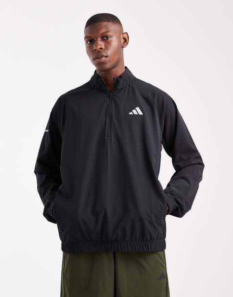adidas performance Training essentials holiday pack1/4 zip in black - view 1