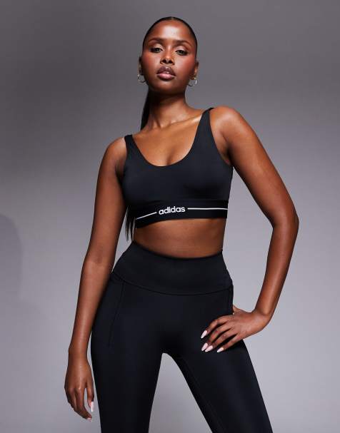 adidas Performance - Training - Hyperglam - Sport bh met lichte ondersteuning in zwart - view 1