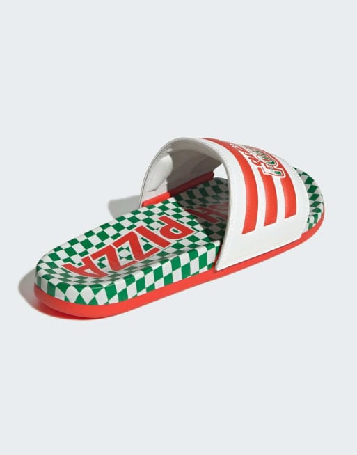 adidas performance Ub x fortnite adilette comfort slides in white and orange, 4 of 4