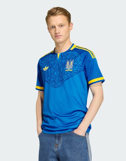 adidas performance Ukraine 26 away jersey in glow blue | ASOS