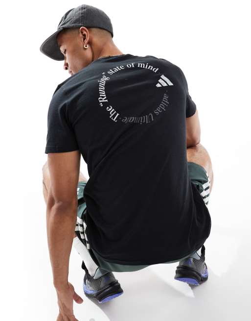 adidas Performance – Ultimate – Czarny T-shirt z metaliczną grafiką