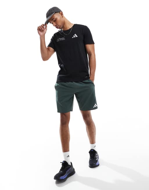 adidas Performance – Ultimate – Czarny T-shirt z metaliczną grafiką, 4 z 4