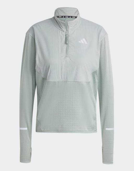 adidas Performance – Ultimate Hi-Vis – Oberteil in Silbergrün mit 1/2-Reißverschluss und reflektierenden Einsätzen, 4 von 4
