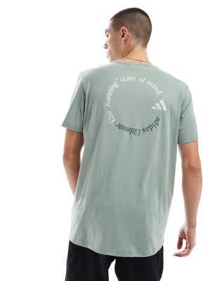 adidas Performance ultimate metallic graphic tee in green | ASOS