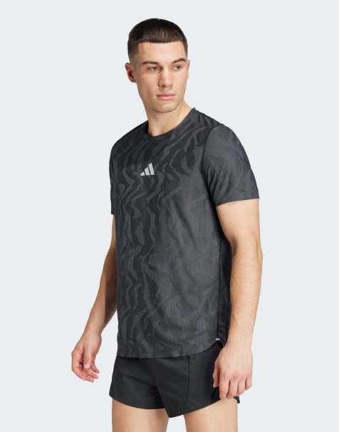 adidas performance Ultimate running engineered climacool+ tee in black