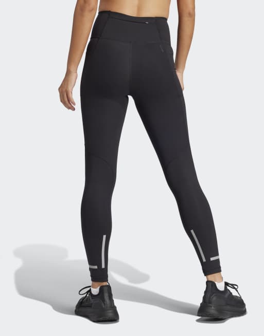 adidas Performance – Ultimateadidas – Czarne legginsy 7/8 z odblaskowymi wstawkami